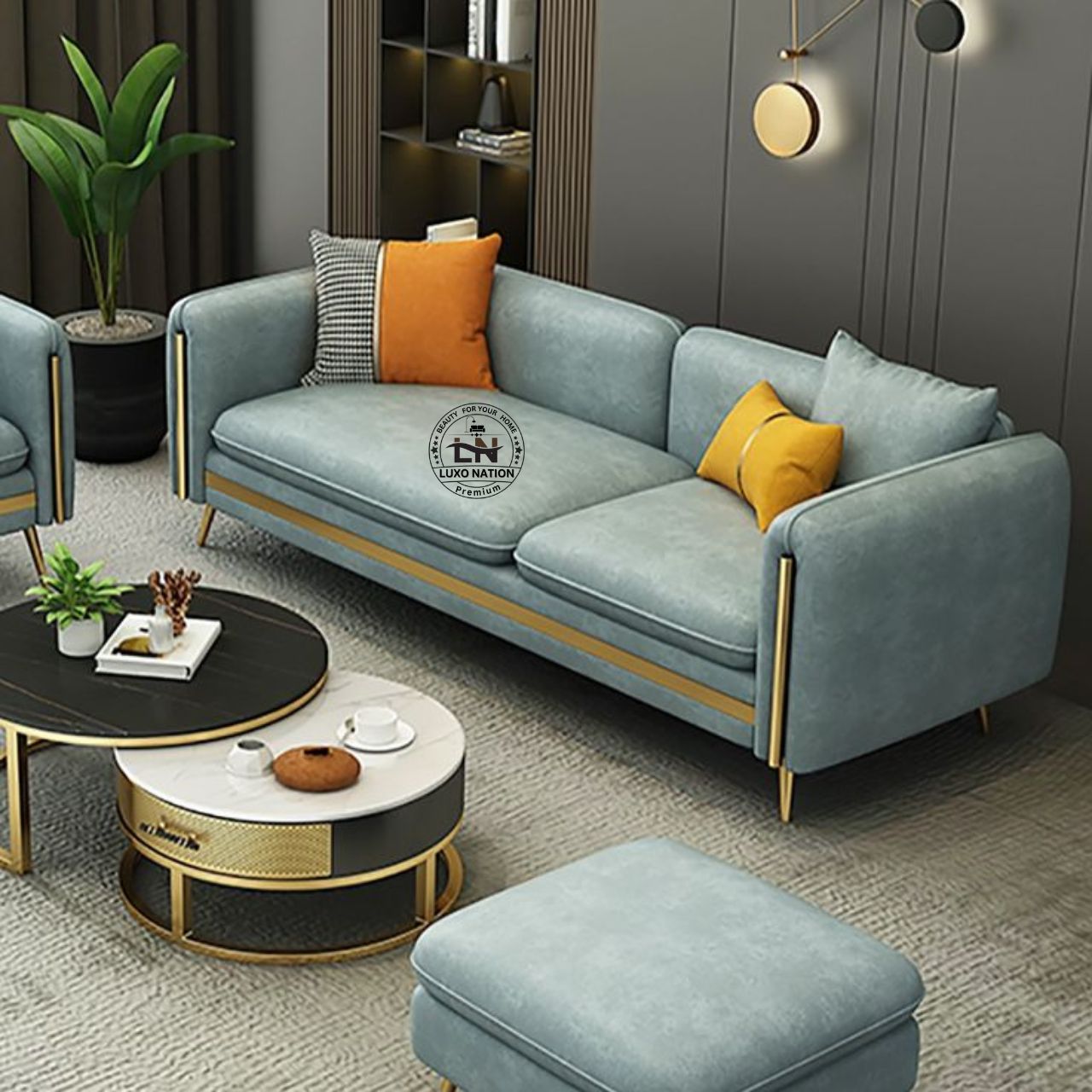 Luxo Nation Premium Designer Sofa – Elegant, Durable & Space-Saving